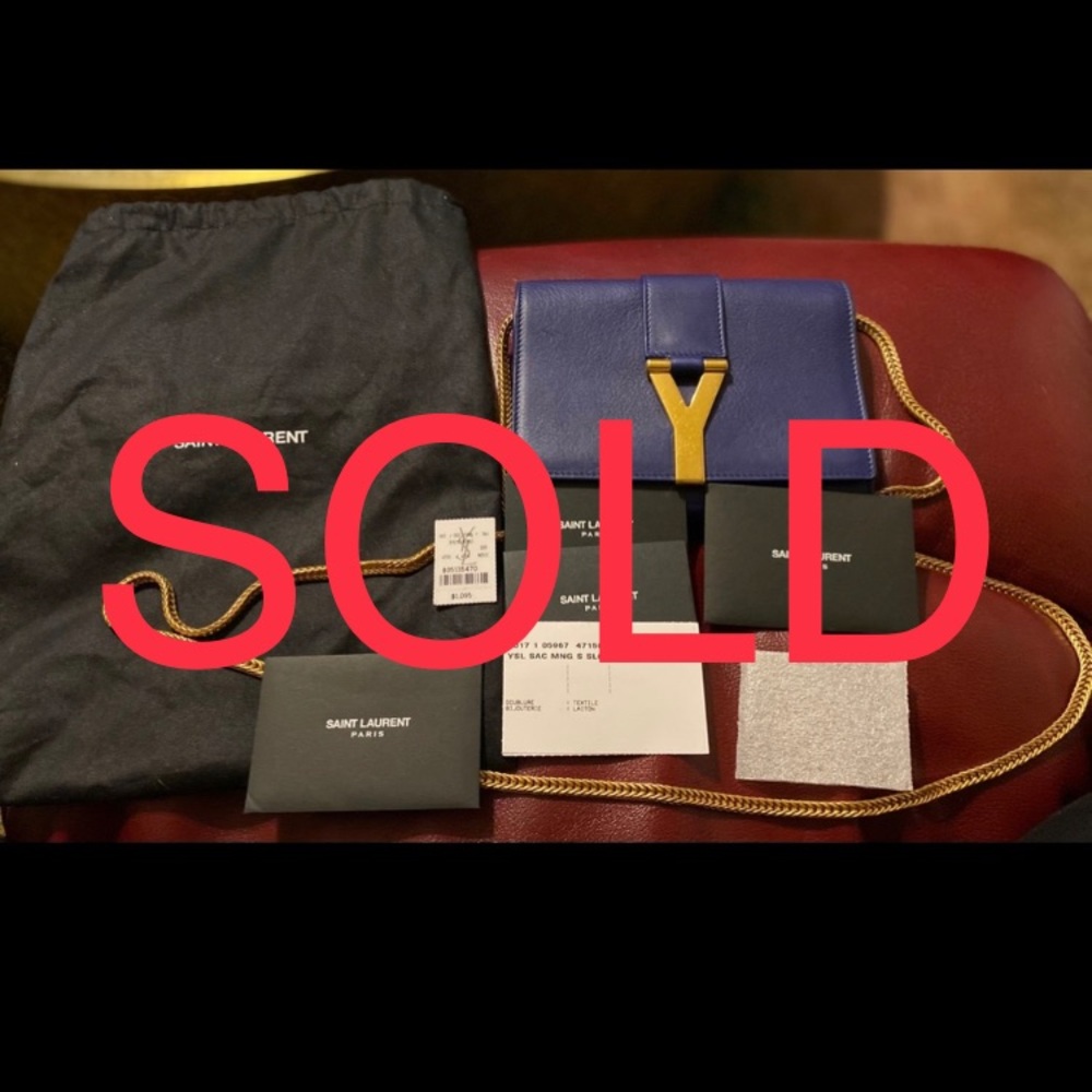 Authentic YSL Blue Leather Bag Great Condition